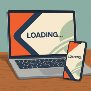 Illustration av en dator och telefon som visar texten "Loading..."